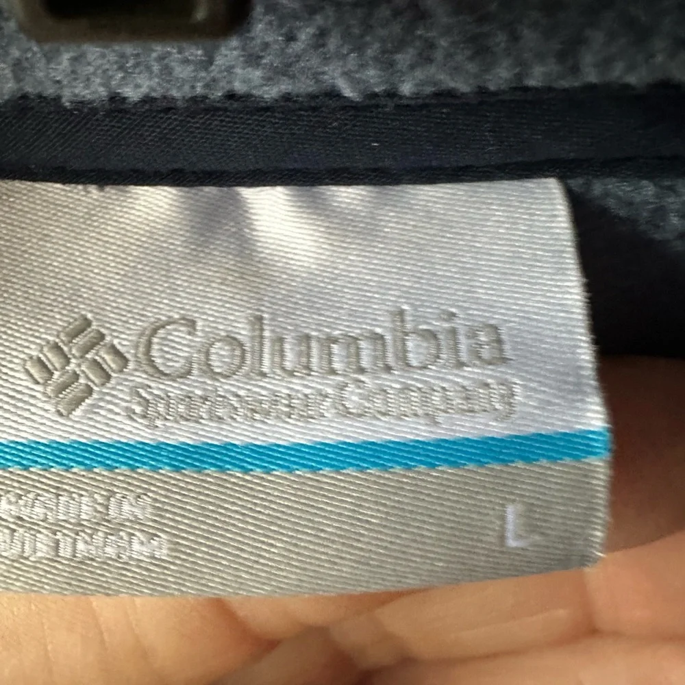 🧥 Columbia Blue Fleece Zip Vest Size L | Lightweight Outdoor Layer